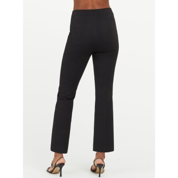 Spanx Polished Kick Flare Classic Black Ponte High-Rise Waist Trousers Slacks 2X - Picture 3 of 13